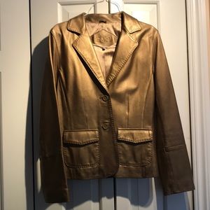 Gold leather jacket
